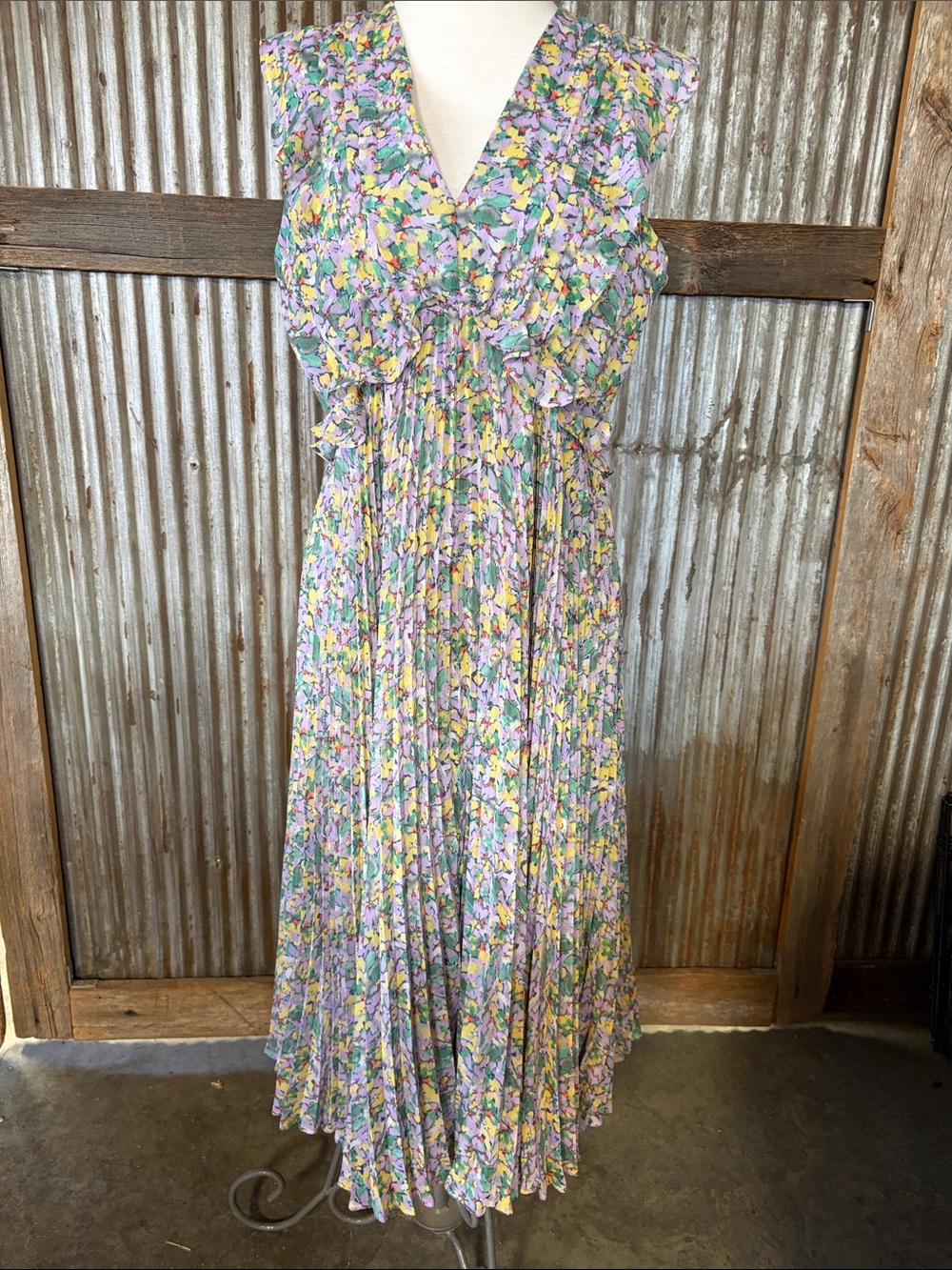 Banana Republic Floral Sleeveless Maxi Dress in Lavender, Mint & Yellow